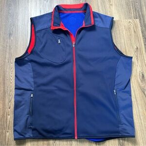 Ralph Lauren RLX Ryder Cup 2014 Team USA Golf Full Zip Vest Men's XXL Red Blue